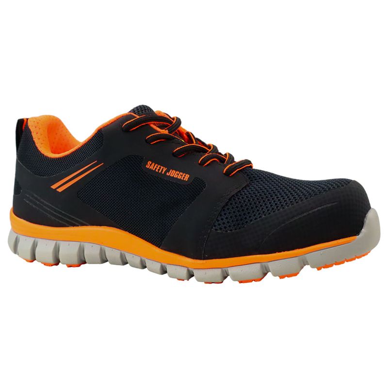 Zapatilla Safety Jogger Ligero Negra/Naranjo Safety Outlet